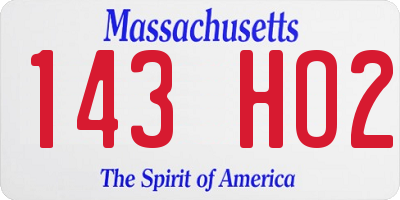 MA license plate 143HO2