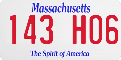 MA license plate 143HO6