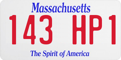 MA license plate 143HP1