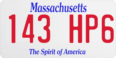 MA license plate 143HP6