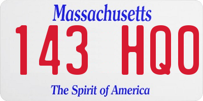 MA license plate 143HQ0