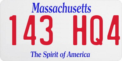 MA license plate 143HQ4