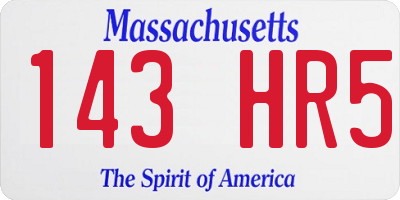 MA license plate 143HR5