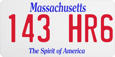 MA license plate 143HR6
