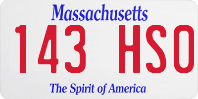 MA license plate 143HS0