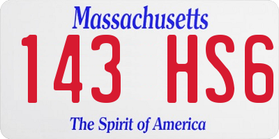 MA license plate 143HS6