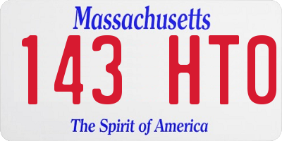 MA license plate 143HT0