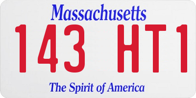MA license plate 143HT1
