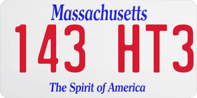 MA license plate 143HT3