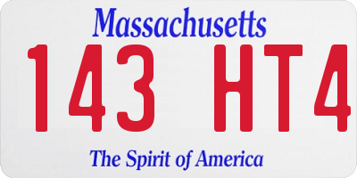 MA license plate 143HT4