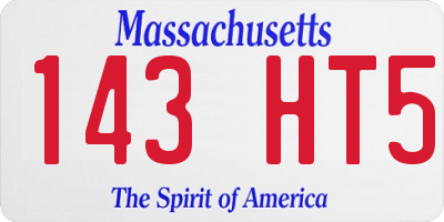 MA license plate 143HT5