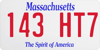 MA license plate 143HT7