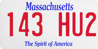 MA license plate 143HU2
