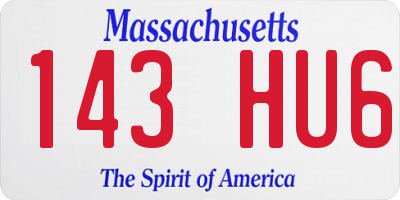 MA license plate 143HU6