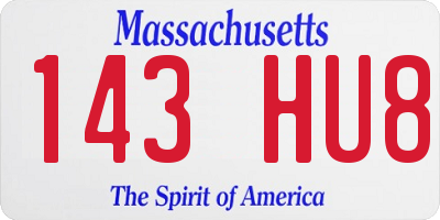 MA license plate 143HU8