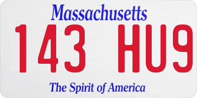 MA license plate 143HU9
