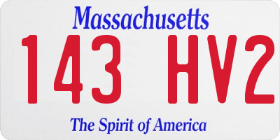 MA license plate 143HV2