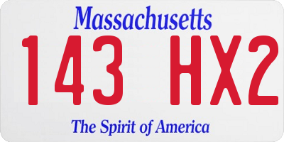 MA license plate 143HX2