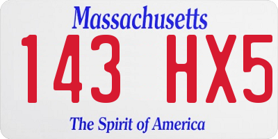 MA license plate 143HX5