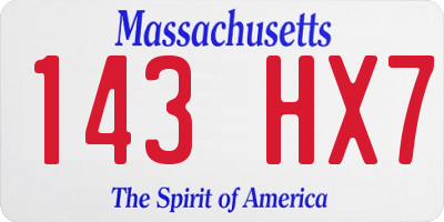 MA license plate 143HX7