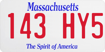 MA license plate 143HY5