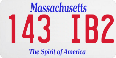 MA license plate 143IB2