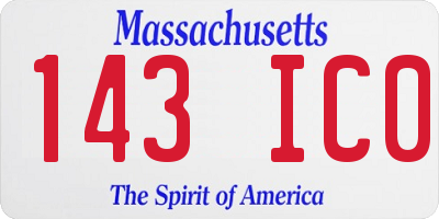MA license plate 143IC0