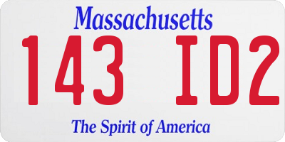 MA license plate 143ID2
