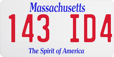 MA license plate 143ID4