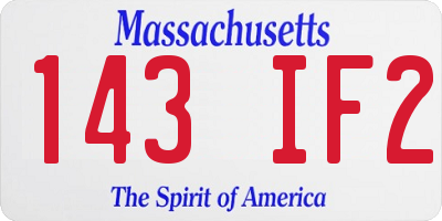MA license plate 143IF2