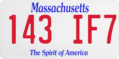 MA license plate 143IF7