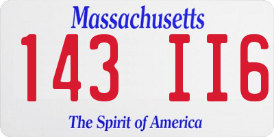MA license plate 143II6