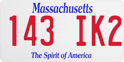 MA license plate 143IK2