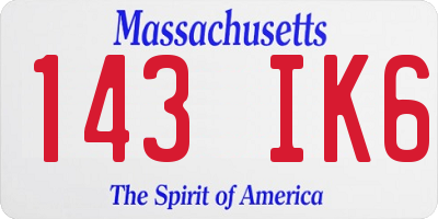 MA license plate 143IK6