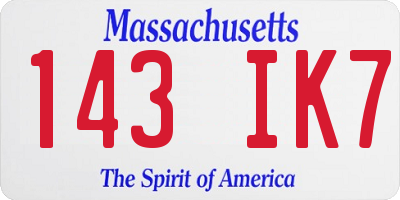 MA license plate 143IK7