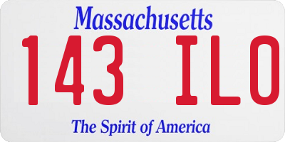 MA license plate 143IL0