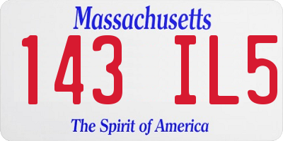 MA license plate 143IL5