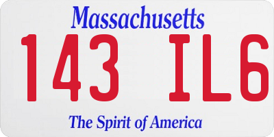 MA license plate 143IL6