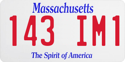 MA license plate 143IM1