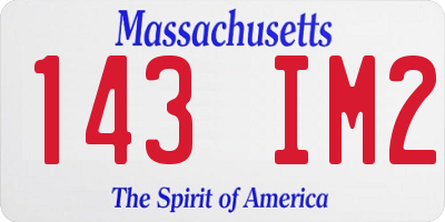 MA license plate 143IM2
