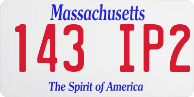 MA license plate 143IP2