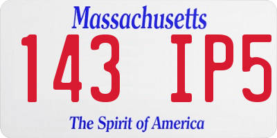MA license plate 143IP5