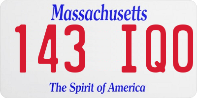 MA license plate 143IQ0