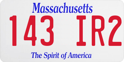 MA license plate 143IR2