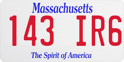 MA license plate 143IR6