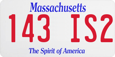 MA license plate 143IS2