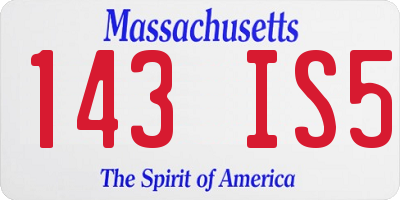 MA license plate 143IS5