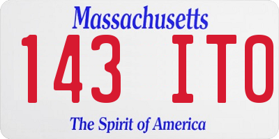MA license plate 143IT0