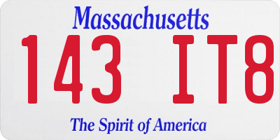 MA license plate 143IT8