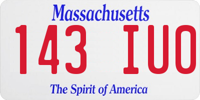 MA license plate 143IU0
